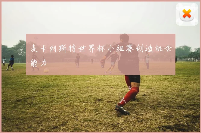 麦卡利斯特世界杯小组赛创造机会能力